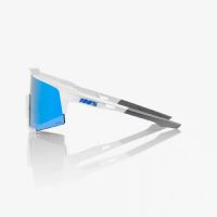 OCCHIALI 100% SPEEDCRAFT MATTE WHITE HIPER BLUE MULTILAYER MIRROR LENS