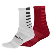 ENDURA COOLMAX STRIPE II BIANCO ROSSO