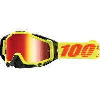 100% RACECRAFT ATTACK YELLOW MIRROR RED LENS GOGGLE MASK