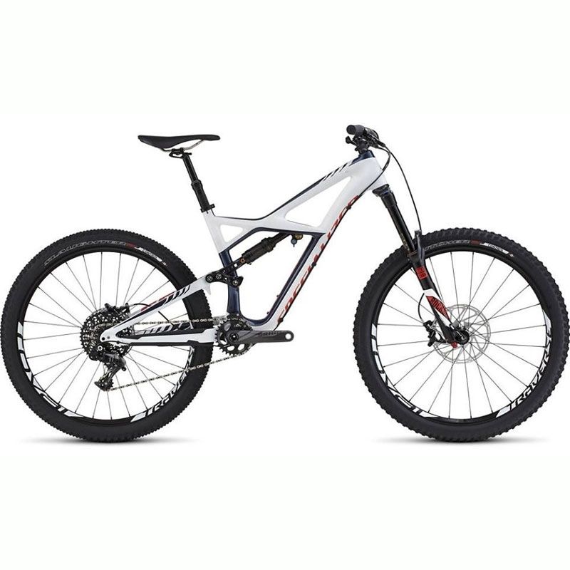 SPECIALIZED BICICLETTA MTB ENDURO FSR EXPERT CARBON 650B BIANCO/BLU/ROSSO 2016