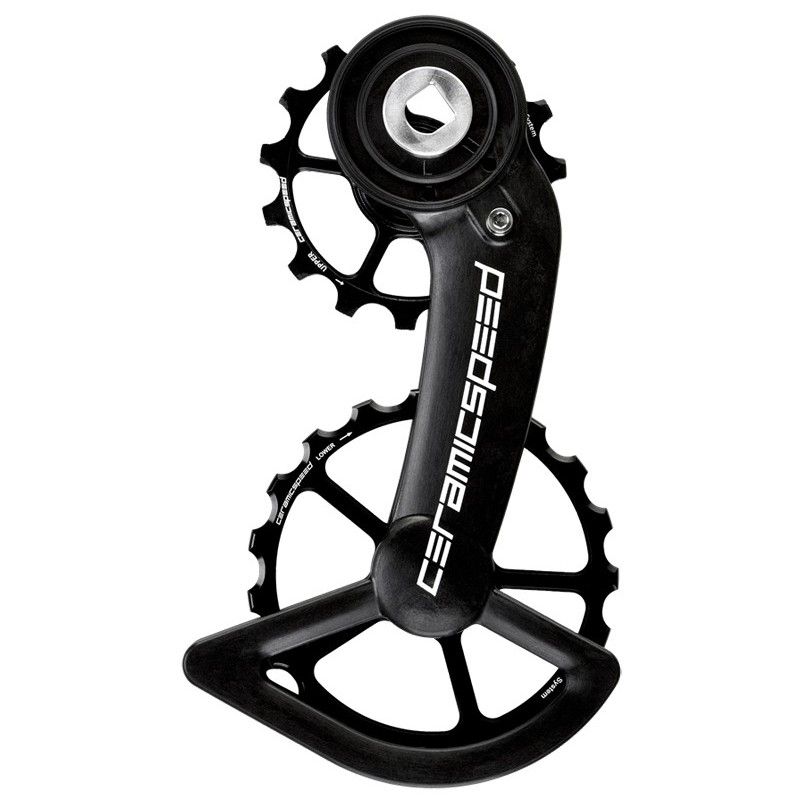 GABBIA CAMBIO OSPW CERAMICSPEED CON PULEGGE IN CARBONIO 12V NERO RED/FORCE AXS