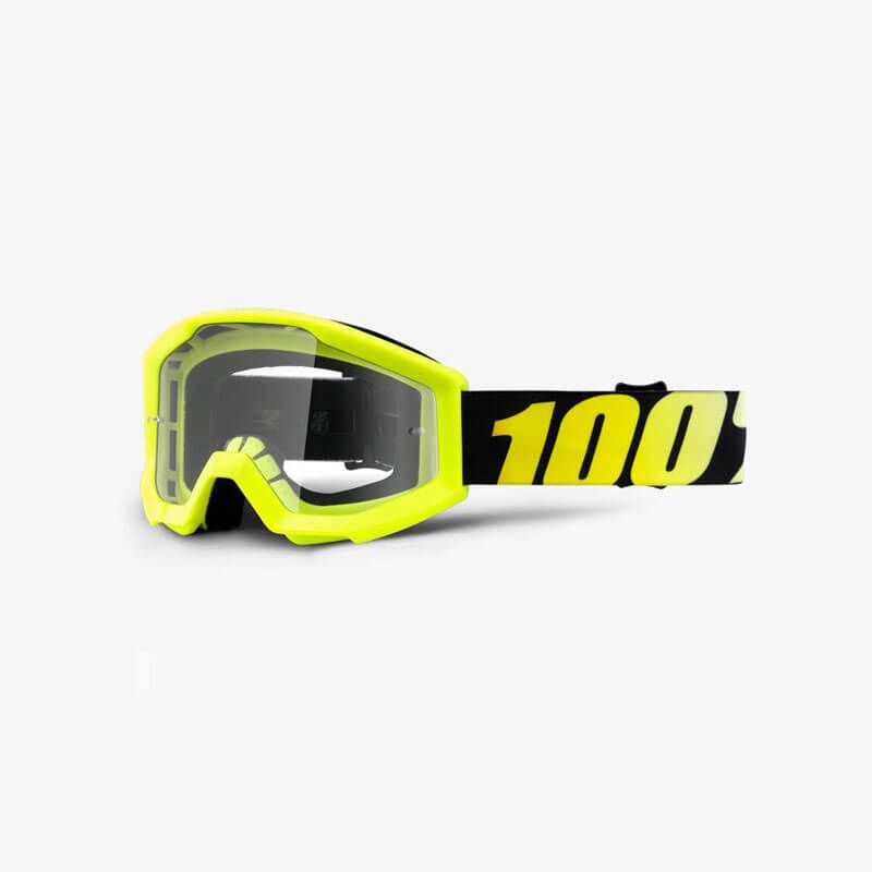 MASCHERA 100% STRATA YOUTH NEON YELLOW CLEAR LENS