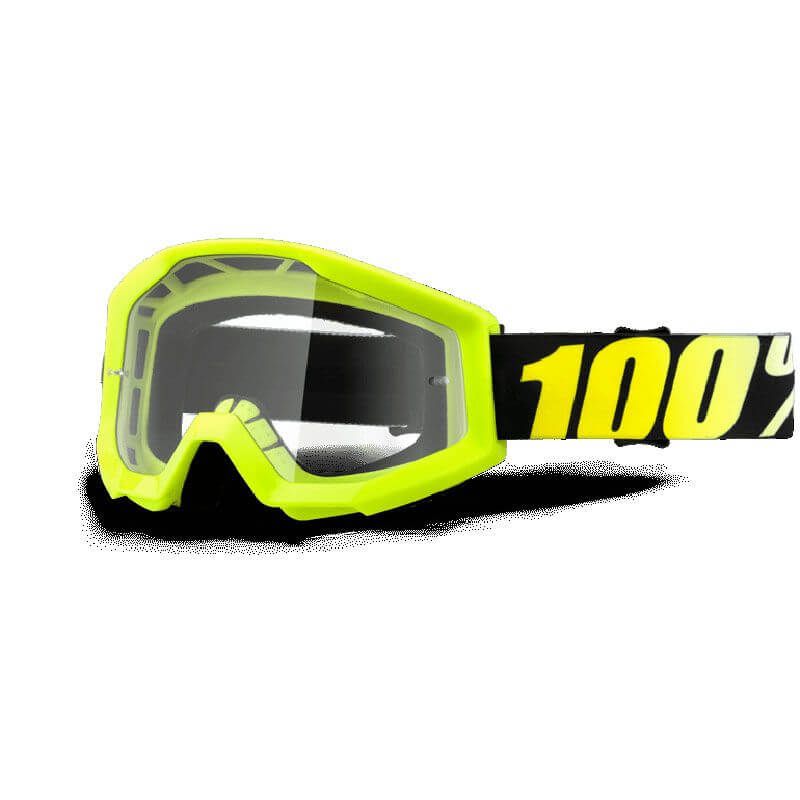 MASCHERA 100% STRATA GIALLO FLUO CLEAR LENS