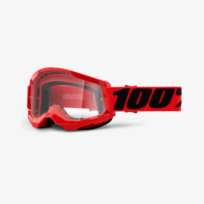 MASCHERA 100% STRATA 2 RED CLEAR LENS