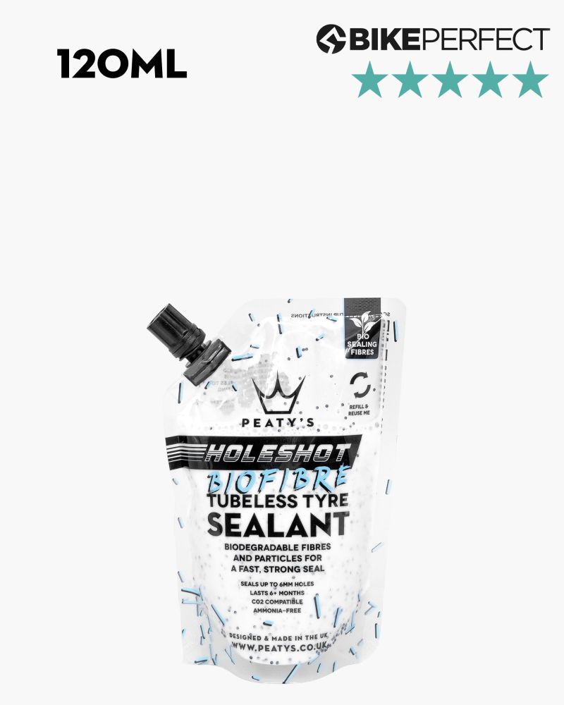 LIQUIDO SIGILLANTE Peaty's Tubeless Tyre Sealant Holeshot BioFibre 120ml