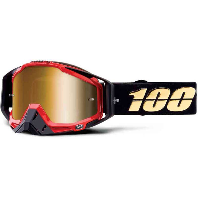 MASCHERA 100% RACECRAFT HOT ROD MIRROR TRUE GOLD LENS