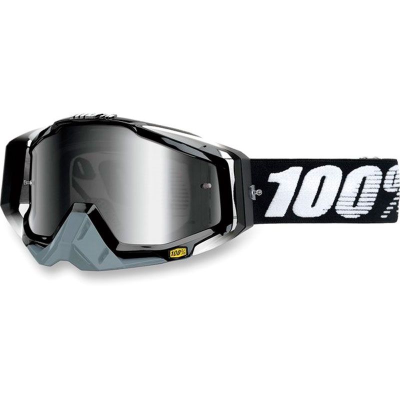 MASCHERA 100% RACECRAFT ABYSS BLACK MIRROR SILVER LENS