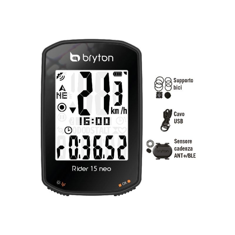 CICLOCOMPUTER GPS BRYTON RIDER 15 NEO C CON CAD BR15NC