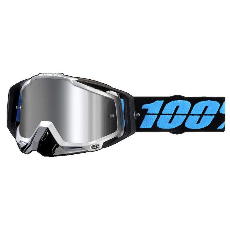 MASCHERA 100% RACECRAFT PLUS DAFFED INJECTED SILVER FLASH MIRROR LENS