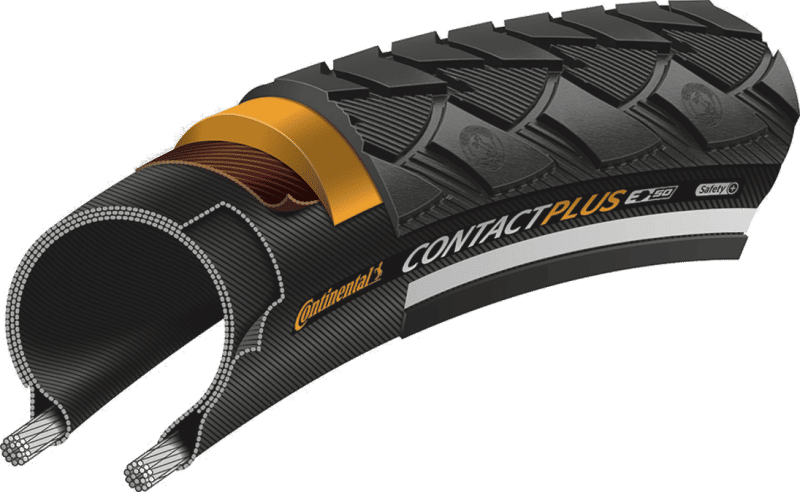 COPERTONE CONTINENTAL CONTACT PLUS 24X1.75 BLACK BLACK REFLEX WIRE SKIN