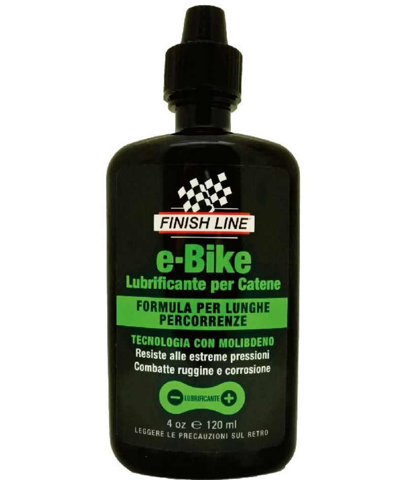 Lubrificante Catena Bici Finish Line EBike - 4 Oz, A Gocciolamento, Specifico Per E-Bike