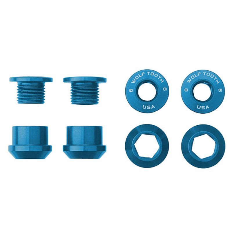 ZESTAW ŚRUB NAKRĘTEK KORONY ZĘBY WILCZE 6MM M8X0,75 4 SZTUKI