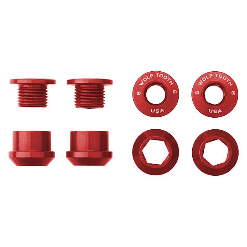 ZESTAW ŚRUB NAKRĘTEK KORONY ZĘBY WILCZE 6MM M8X0,75 4 SZTUKI