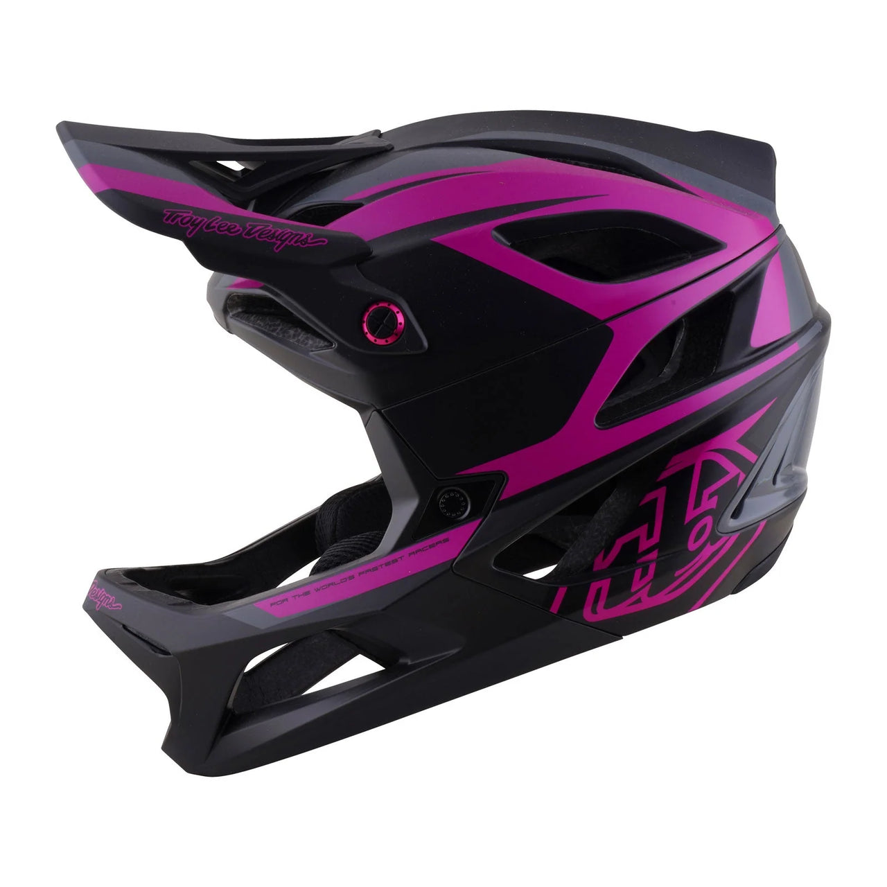 CASCO TROY LEE DESIGNS STAGE 2 HIGH VIZ PURPLE PROFILO