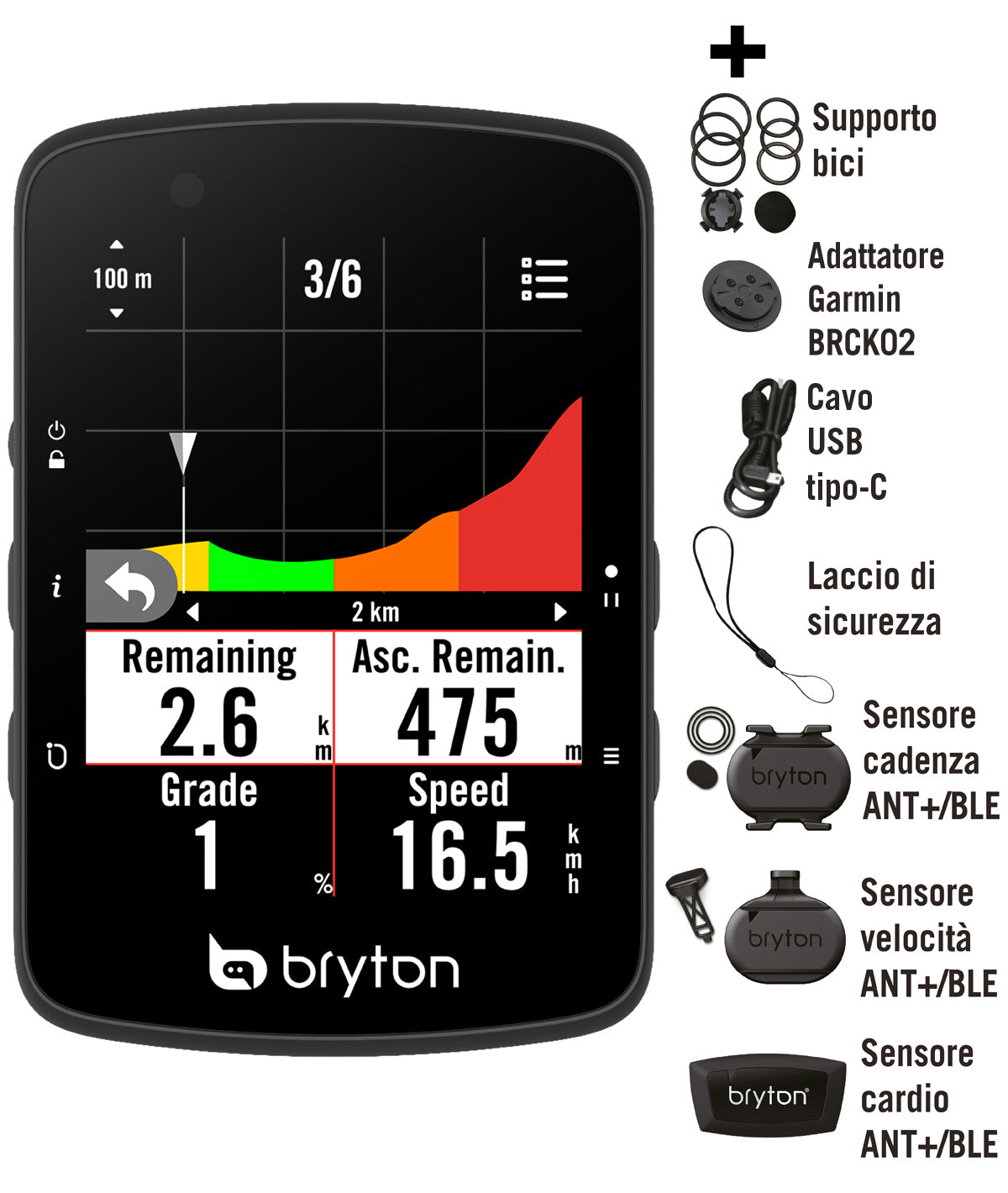 KOMPUTER ROWEROWY GPS RIDER 650T Z ZESTAWEM PODWÓJNYCH CZUJNIKÓW I PULSOMETREM