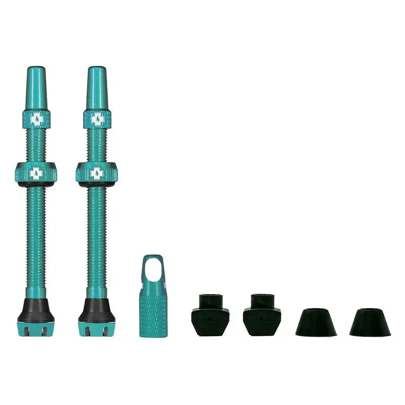COPPIA VALVOLE PRESTA MUC-OFF TUBELESS V2 IN ALLUMINIO TURQUOISE