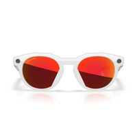 OCCHIALI OAKLEY META HSTN GRIGIO CHIARO LENTE PRIZM RUBY FRONTE