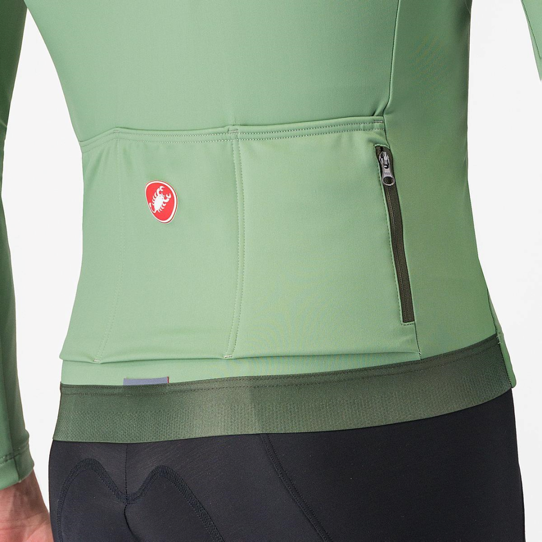 MAGLIA CASTELLI ESPRESSO THERMAL JERSEY GREEN PEPPER TASCHE