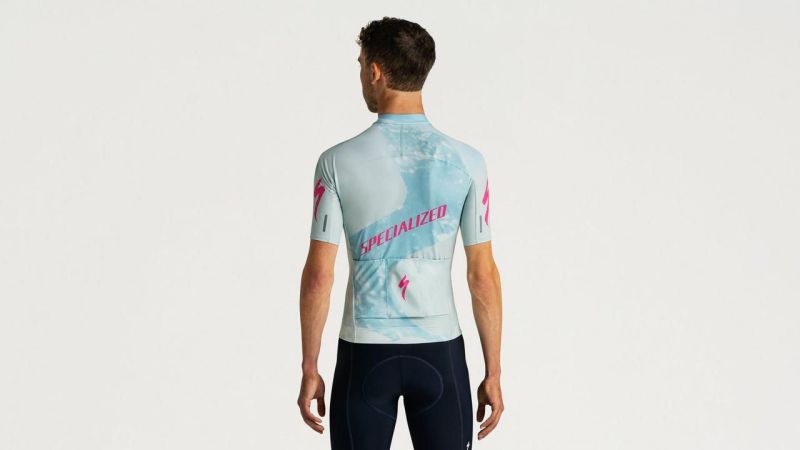 MAGLIA SPECIALIZED SBC FOUNDATION GRAPHIC JERSEY SS azzurra retro