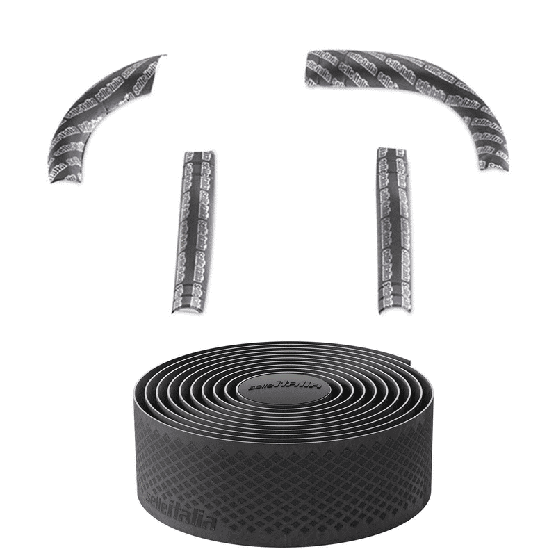 KIT SELLE ITALIA SHOCK ABSORBER NERO (SG-TAPE NERO + BAR TAPE)